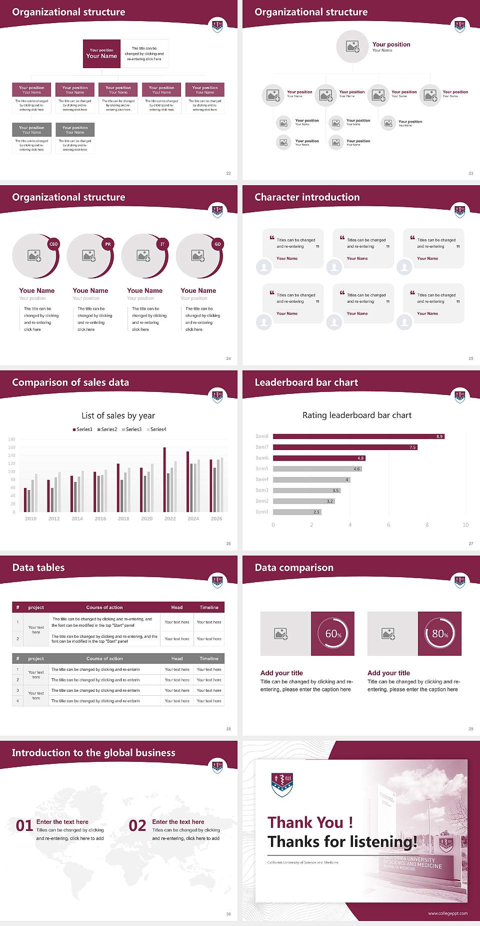 California University of Science and Medicine Academic Presentation/Research Findings Report PPT Template4:3 ratio PPT effect preview image4
