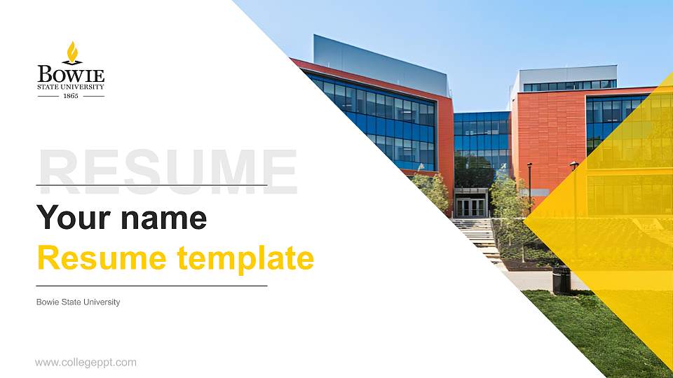 Bowie State University Resume PPT Template16:9 ratio PPT effect preview image