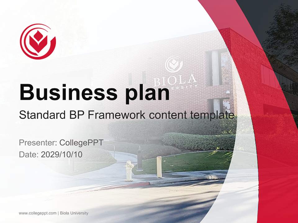 Biola University Competition/Entrepreneurship Contest PPT Template4:3 ratio PPT effect preview image9