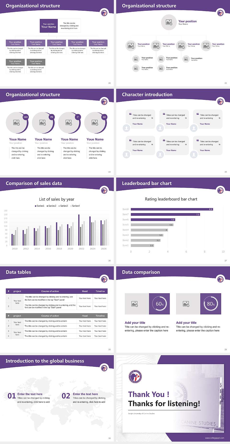 Bergin University of Canine Studies Academic Presentation/Research Findings Report PPT Template4:3 ratio PPT effect preview image4