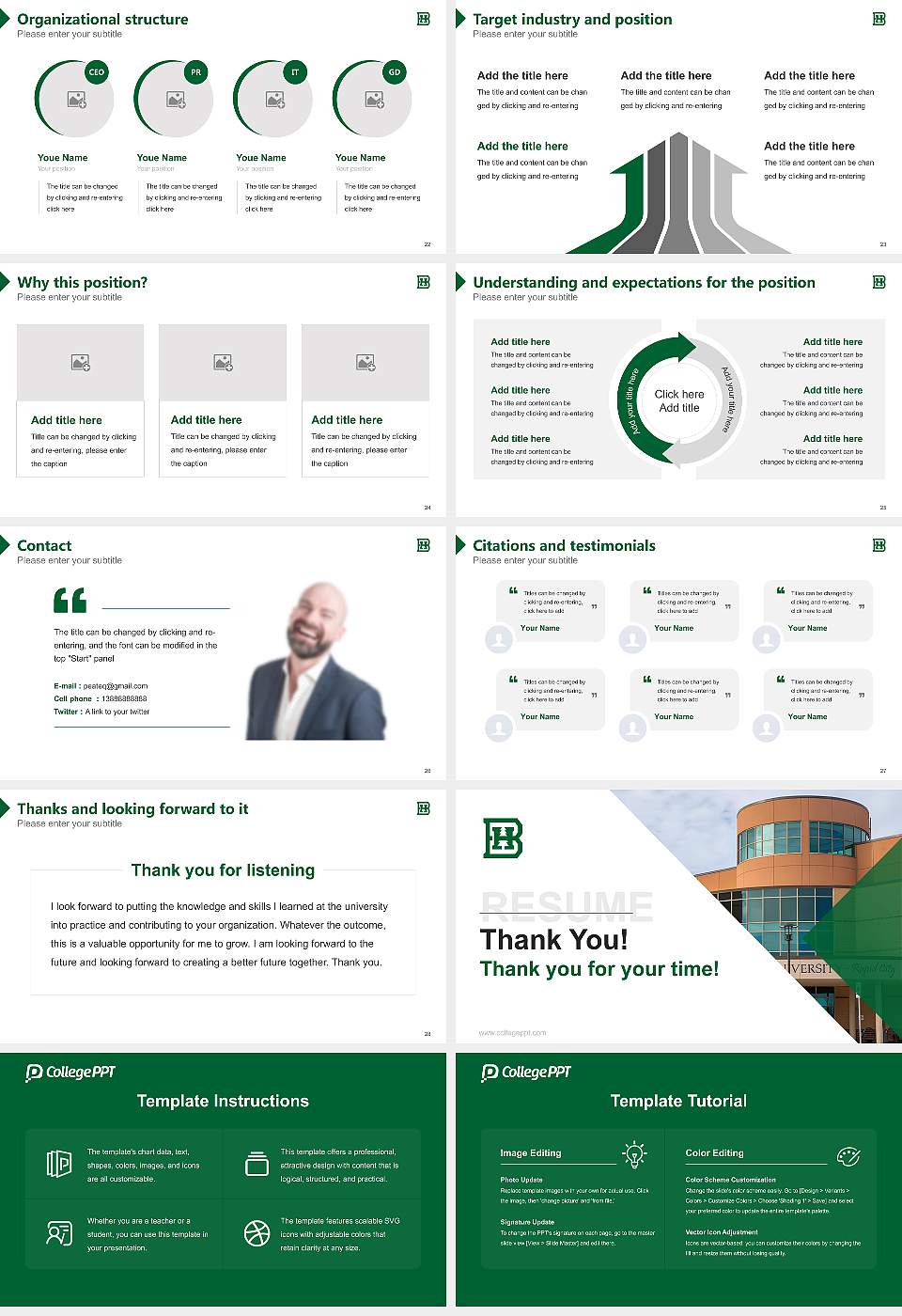 Black Hills State University Resume PPT Template16:9 ratio PPT effect preview image4