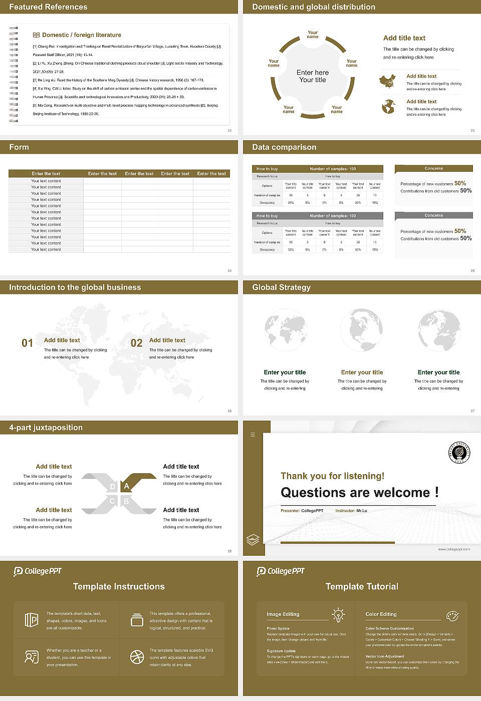 Bryant University Thesis Proposal/Graduation Defense PPT Template16:9 ratio PPT effect preview image4
