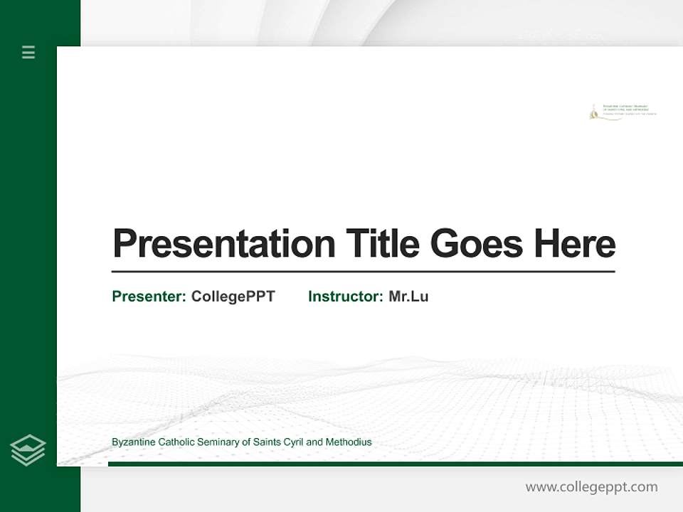 Byzantine Catholic Seminary of Saints Cyril and Methodius Thesis Proposal/Graduation Defense PPT Template4:3 ratio PPT effect preview image5