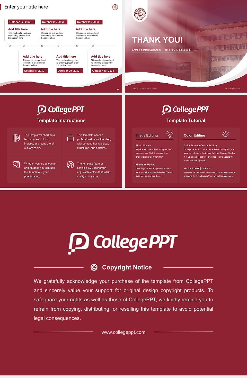 Calumet College of Saint Joseph Lecture Sharing and Networking Event PPT Template4:3 ratio PPT effect preview image4