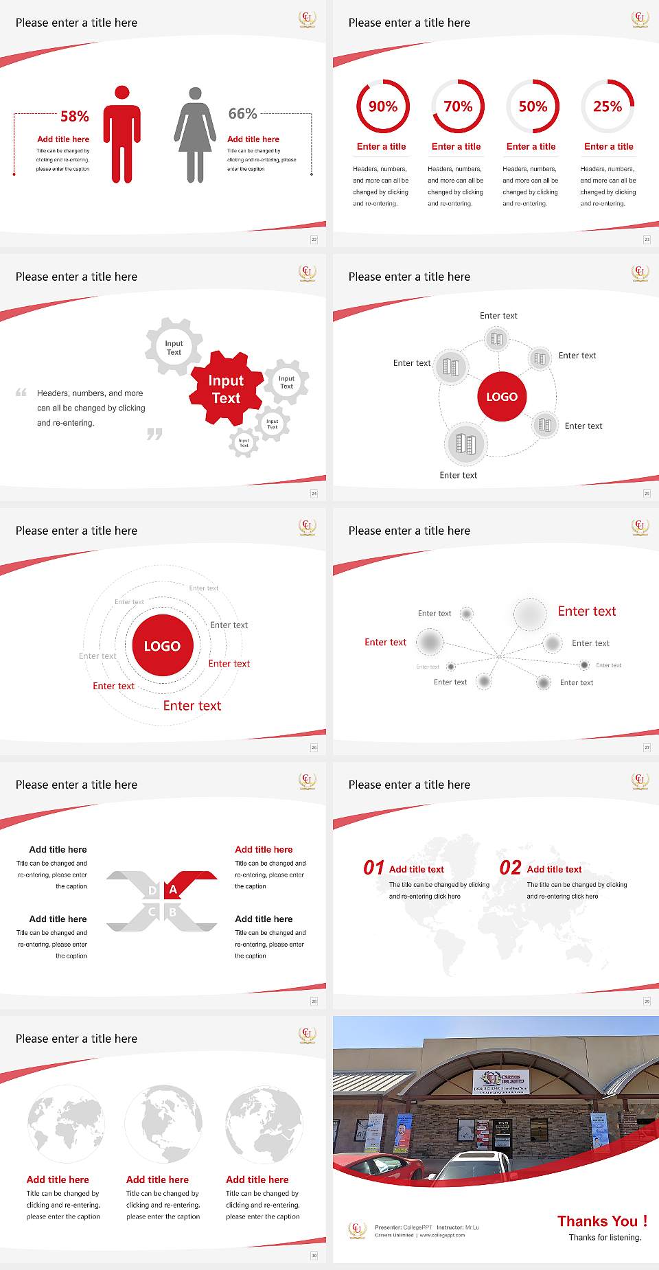 Careers Unlimited Course/Courseware Creation PPT Template4:3 ratio PPT effect preview image4