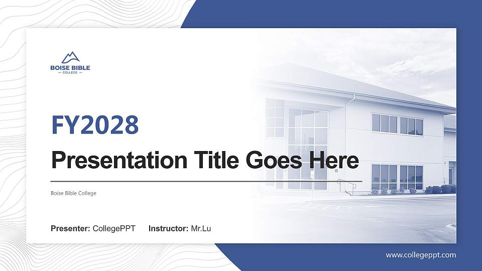 Boise Bible College Academic Presentation/Research Findings Report PPT Template16:9 ratio PPT effect preview image