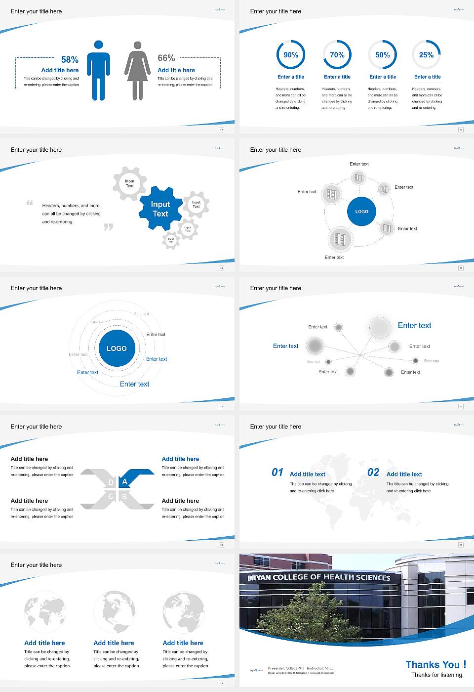Bryan College of Health Sciences Course/Courseware Creation PPT Template16:9 ratio PPT effect preview image4