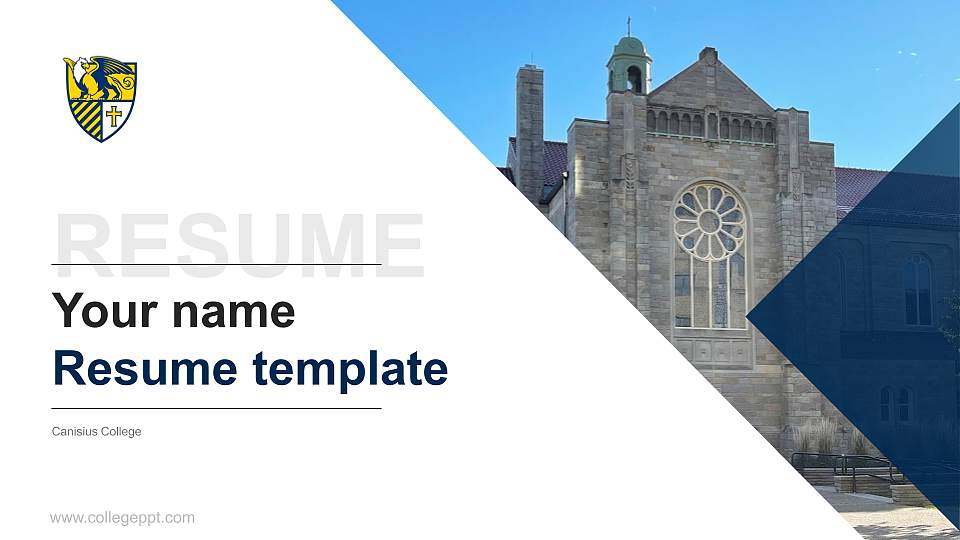 Canisius College Resume PPT Template16:9 ratio PPT effect preview image