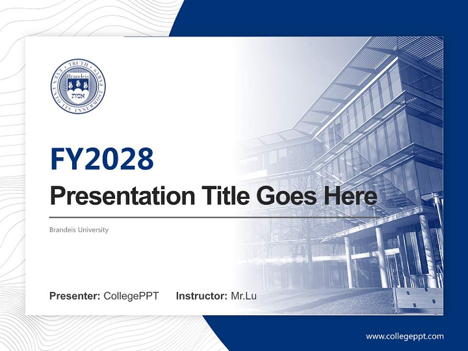 Brandeis University Academic Presentation/Research Findings Report PPT Template4:3 ratio PPT effect preview image5