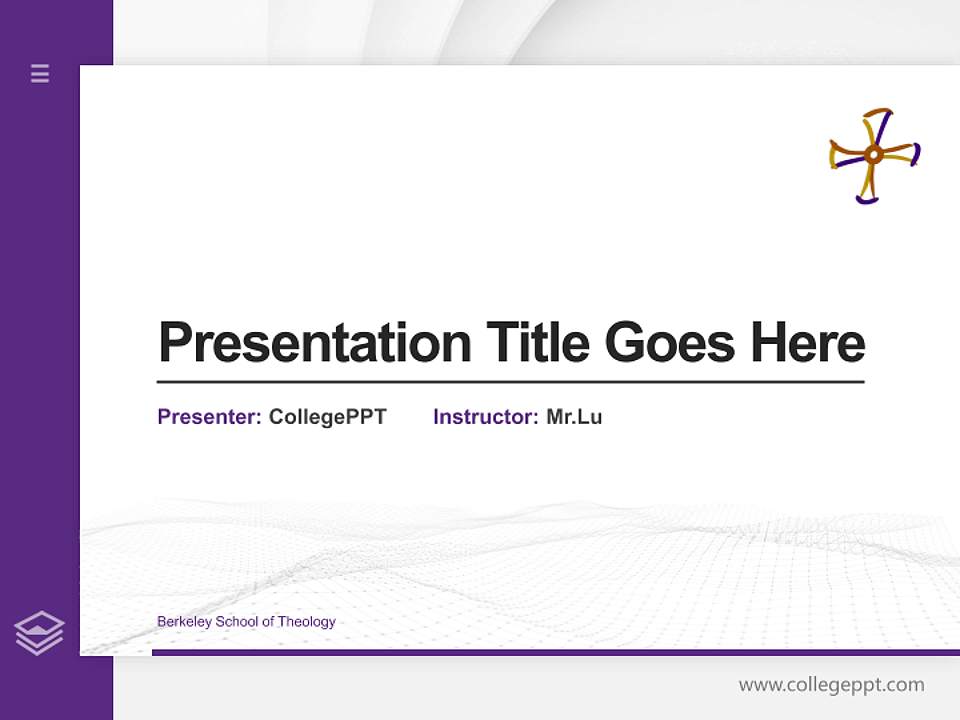 Berkeley School of Theology Thesis Proposal/Graduation Defense PPT Template4:3 ratio PPT effect preview image5