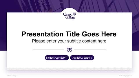 Carroll College National Scholarship Defense PPT Template