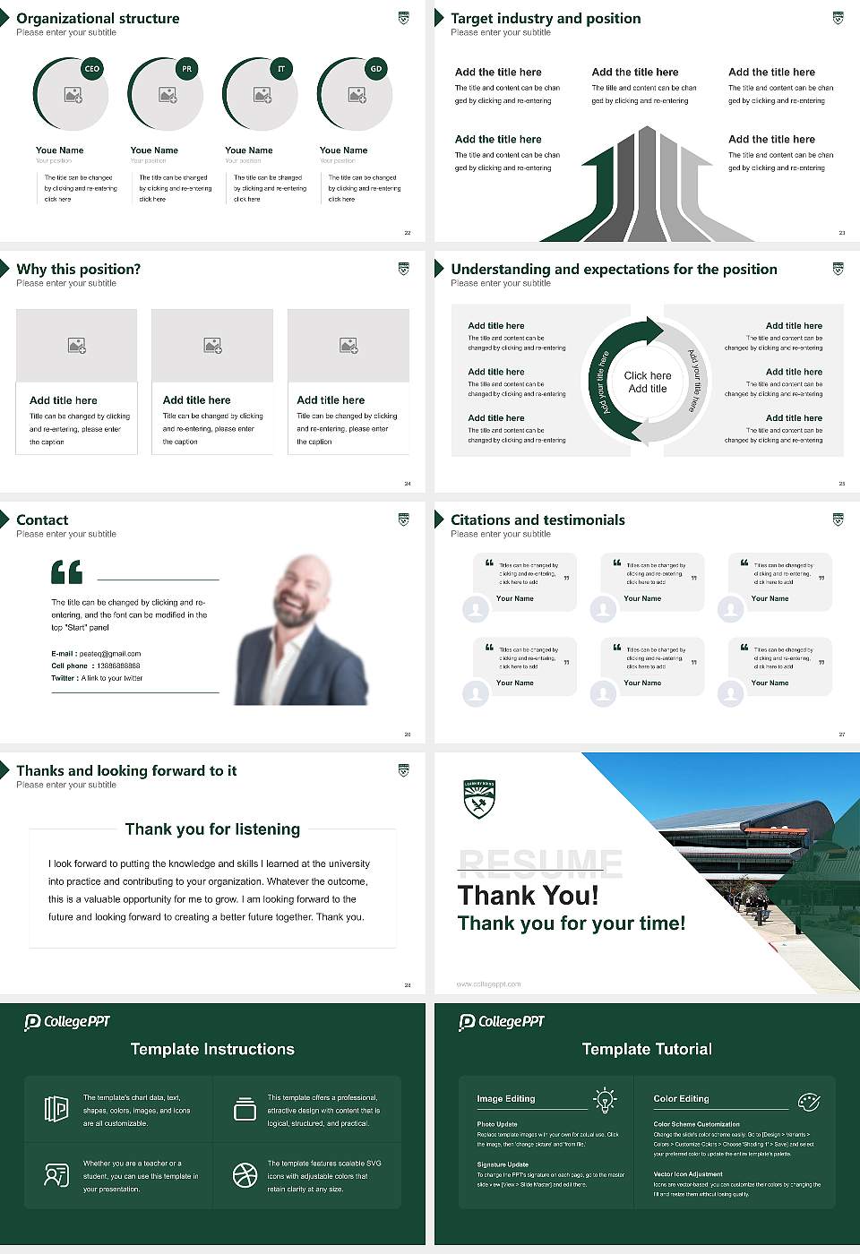 California Polytechnic State University-San Luis Obispo Resume PPT Template16:9 ratio PPT effect preview image4