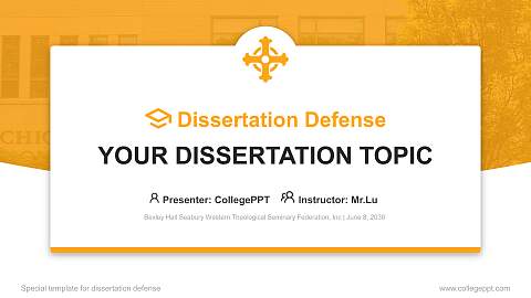 Bexley Hall Seabury Western Theological Seminary Federation, Inc Graduation Thesis Defense PPT Template