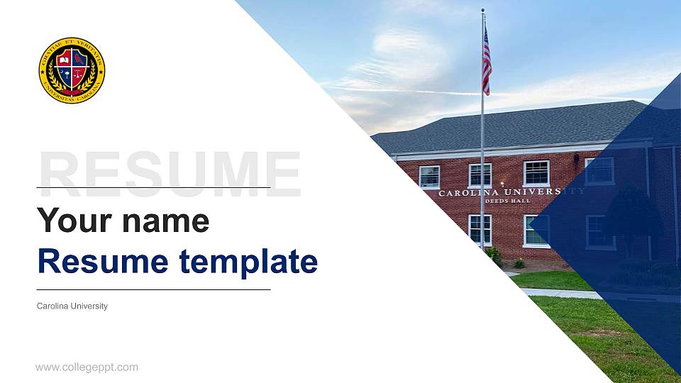 Carolina University Resume PPT Template16:9 ratio PPT effect preview image