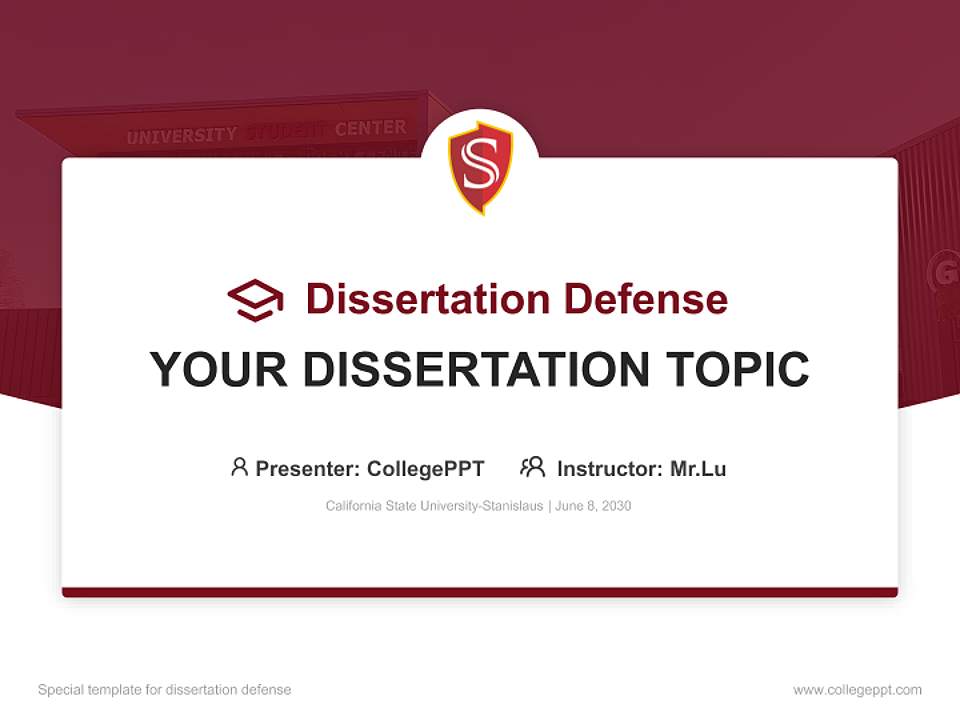 California State University-Stanislaus Graduation Thesis Defense PPT Template4:3 ratio PPT effect preview image7