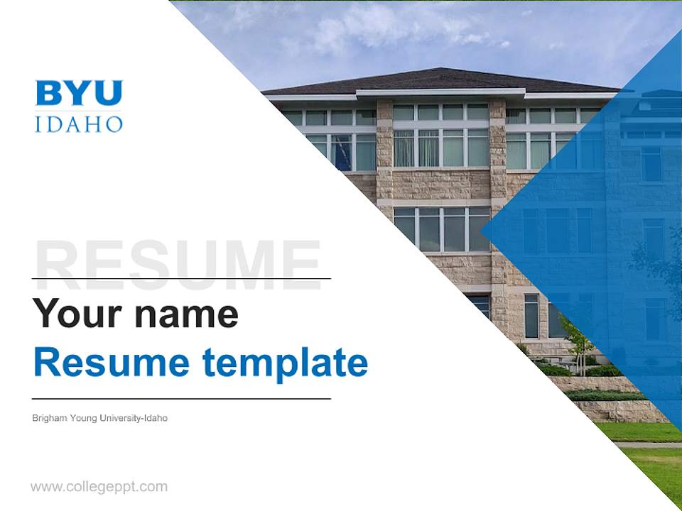Brigham Young University-Idaho Resume PPT Template4:3 ratio PPT effect preview image5