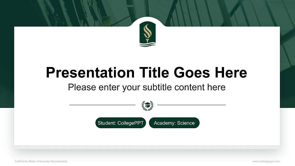 California State University-Sacramento National Scholarship Defense PPT Template16:9 ratio PPT effect preview image