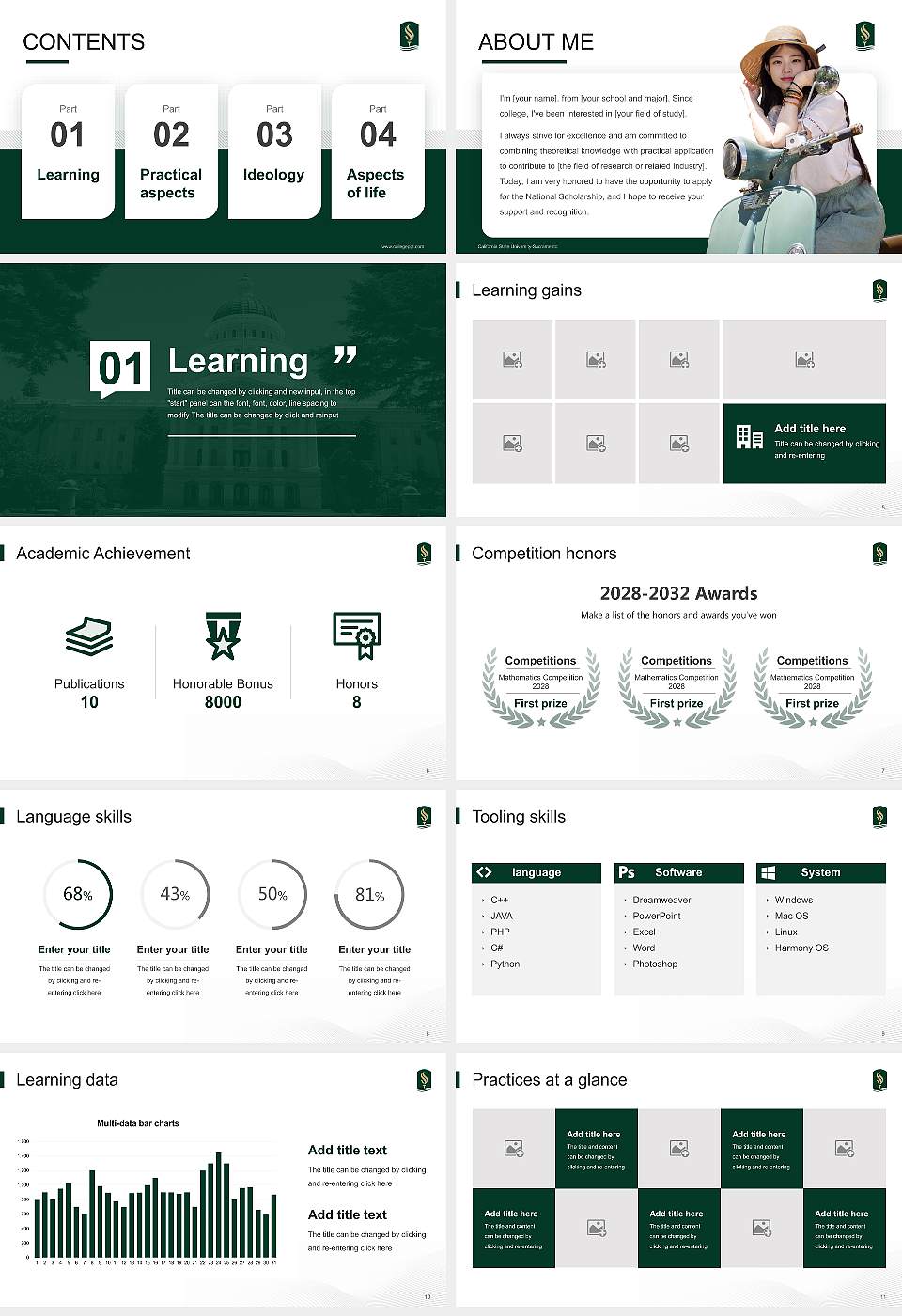 California State University-Sacramento National Scholarship Defense PPT Template16:9 ratio PPT effect preview image2