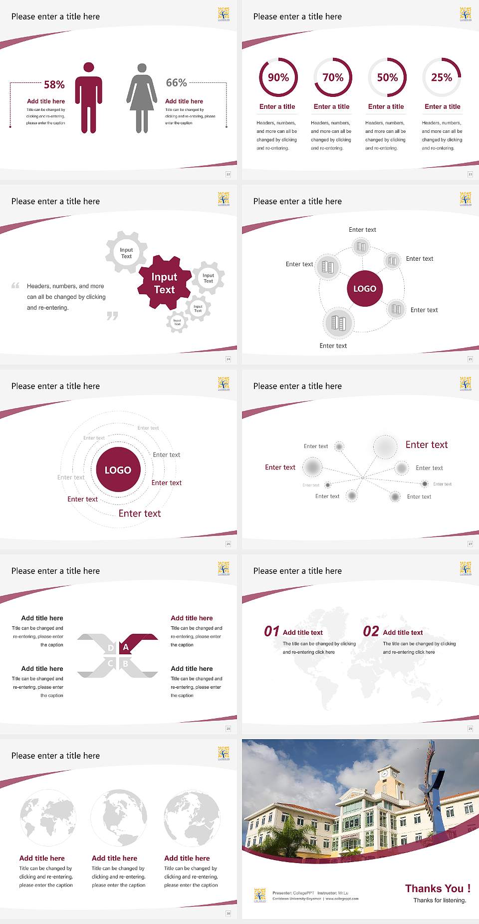 Caribbean University-Bayamon Course/Courseware Creation PPT Template4:3 ratio PPT effect preview image4