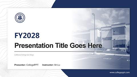 California College San Diego Academic Presentation/Research Findings Report PPT Template