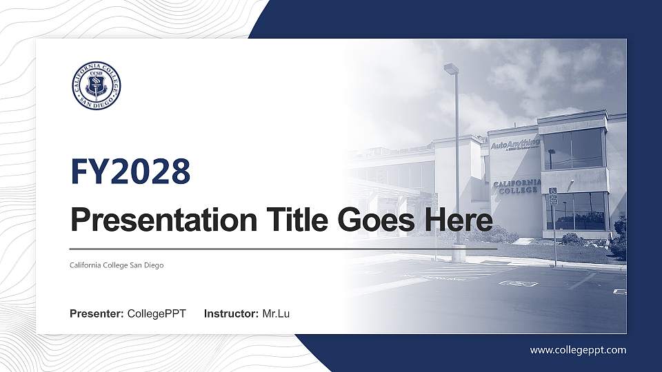 California College San Diego Academic Presentation/Research Findings Report PPT Template16:9 ratio PPT effect preview image