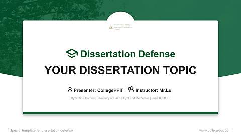 Byzantine Catholic Seminary of Saints Cyril and Methodius Graduation Thesis Defense PPT Template