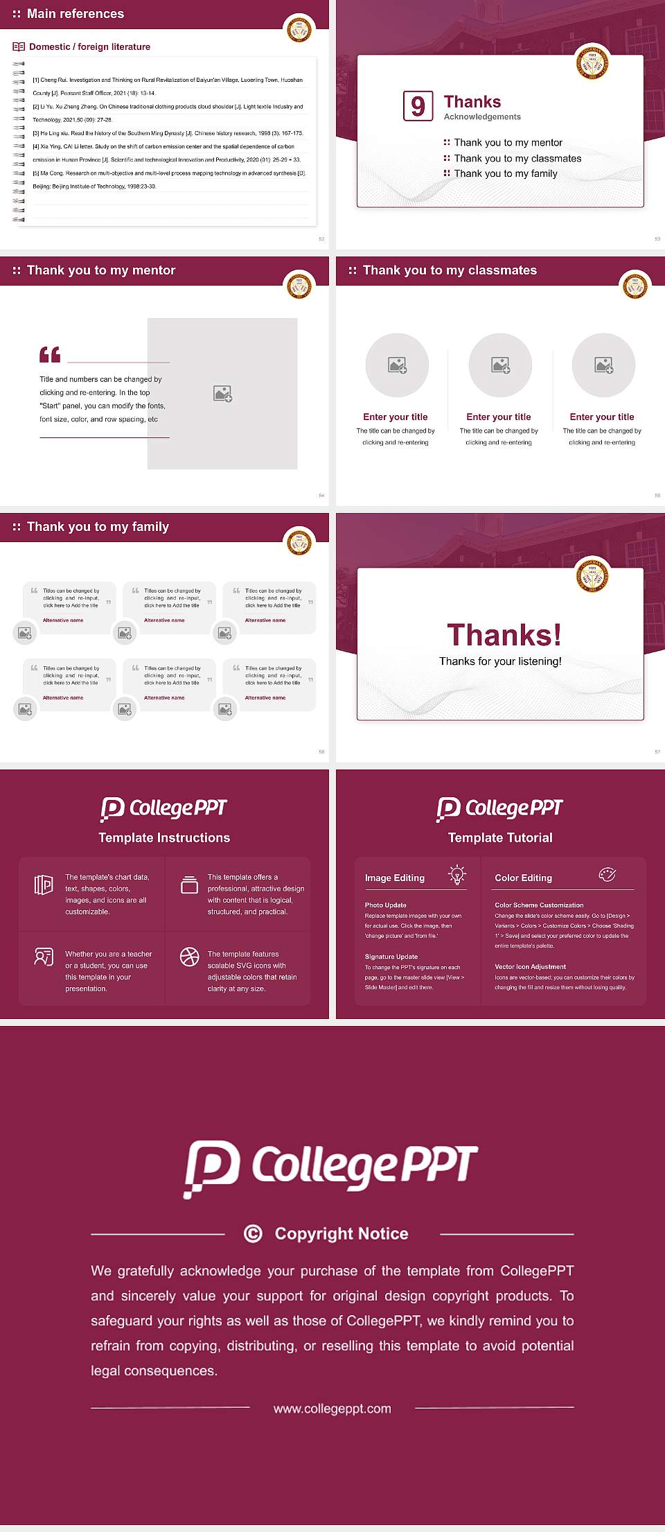 Bethune-Cookman University Graduation Thesis Defense PPT Template4:3 ratio PPT effect preview image7
