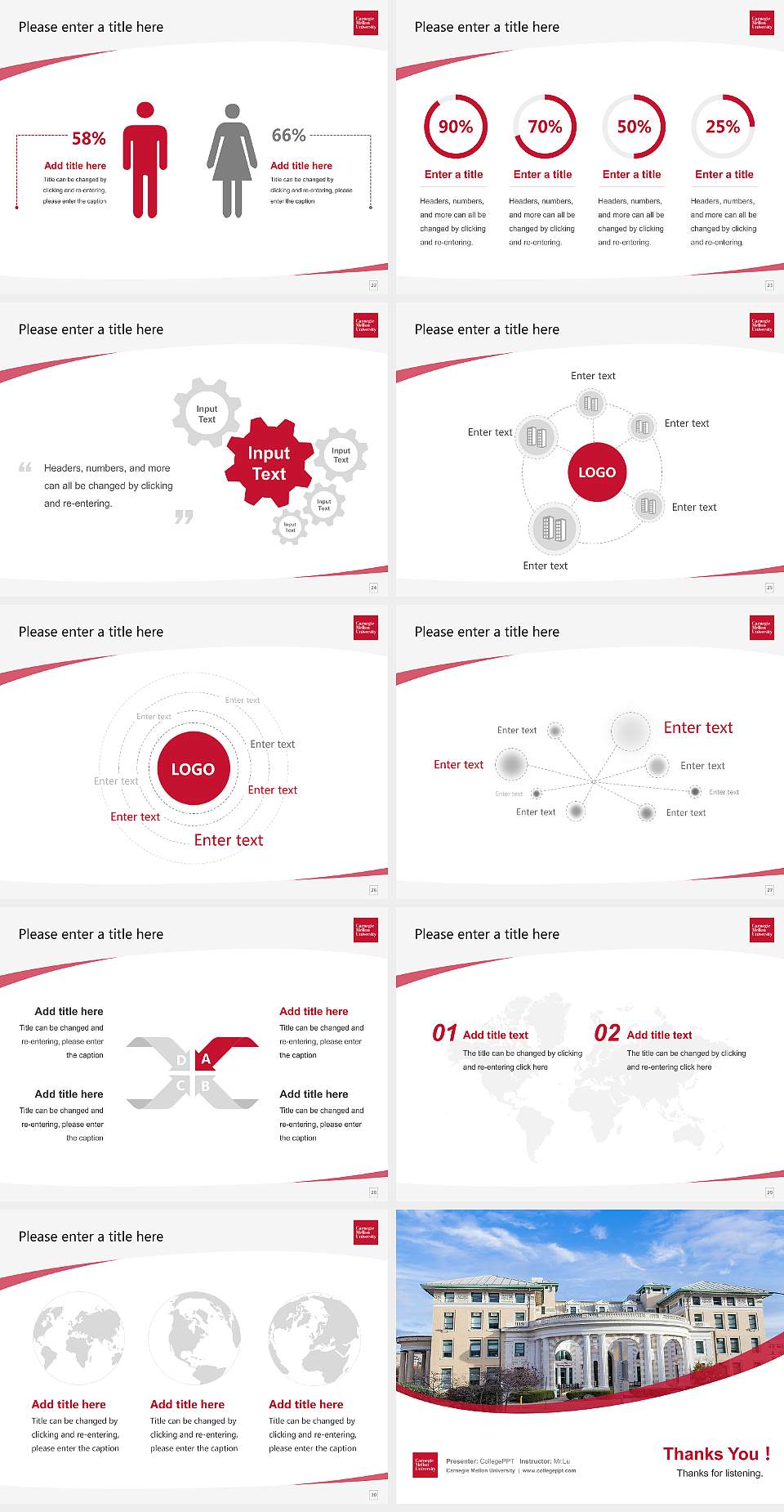 Carnegie Mellon University Course/Courseware Creation PPT Template4:3 ratio PPT effect preview image4
