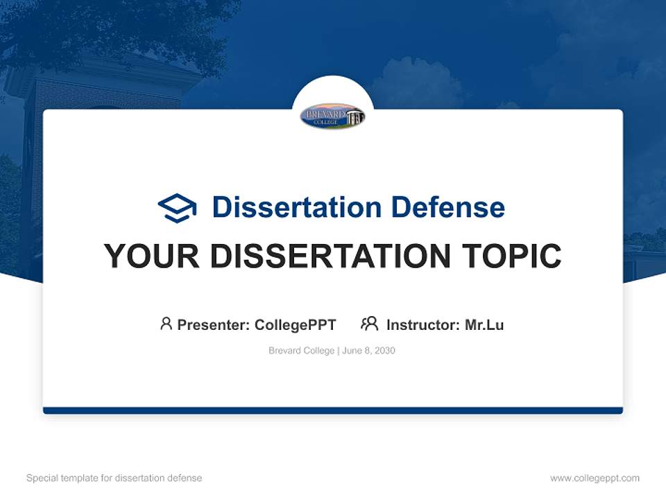 Brevard College Graduation Thesis Defense PPT Template4:3 ratio PPT effect preview image7
