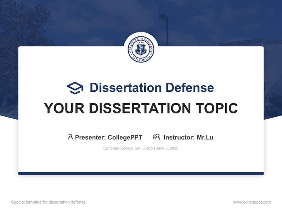 California College San Diego Graduation Thesis Defense PPT Template4:3 ratio PPT effect preview image7