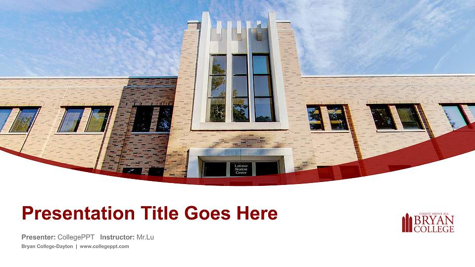 Bryan College-Dayton Course/Courseware Creation PPT Template16:9 ratio PPT effect preview image