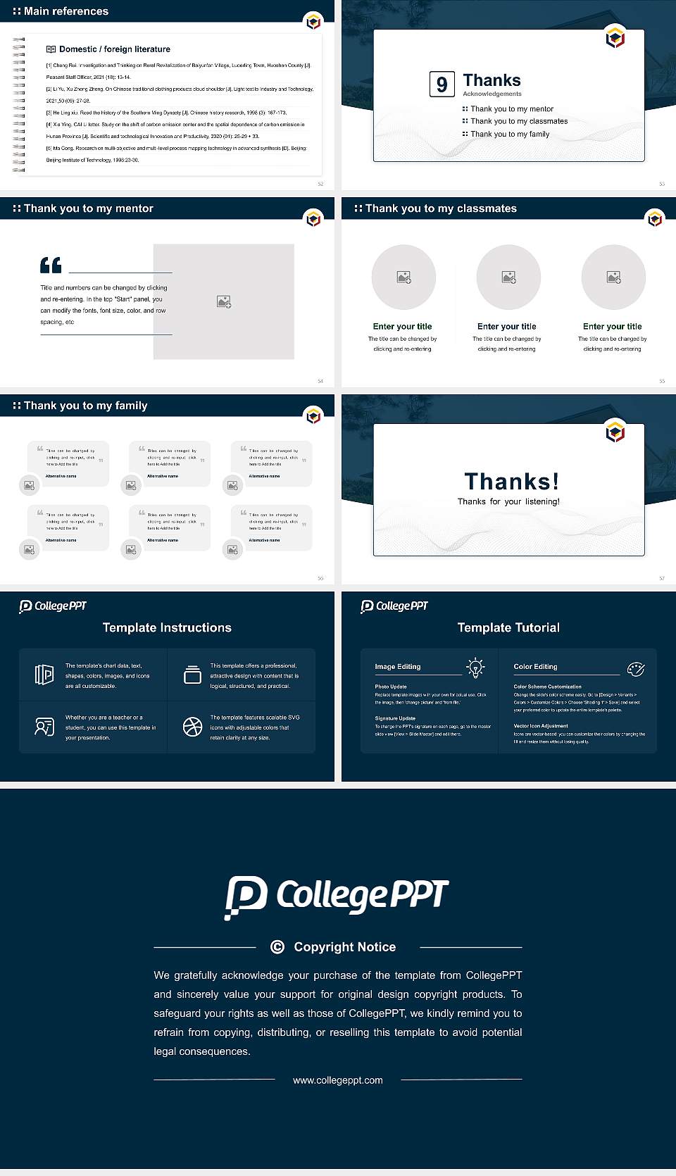 California Institute of Advanced Management Graduation Thesis Defense PPT Template16:9 ratio PPT effect preview image7