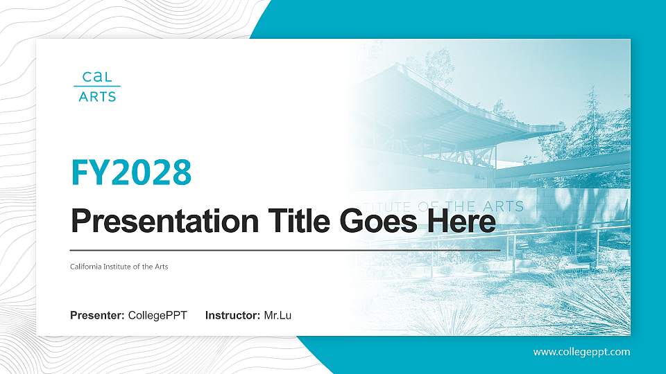 California Institute of the Arts Academic Presentation/Research Findings Report PPT Template16:9 ratio PPT effect preview image