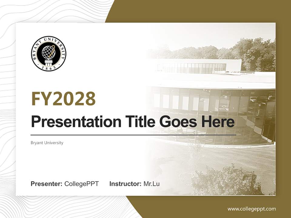 Bryant University Academic Presentation/Research Findings Report PPT Template4:3 ratio PPT effect preview image5