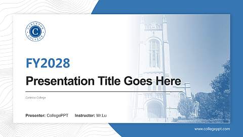 Carleton College Academic Presentation/Research Findings Report PPT Template