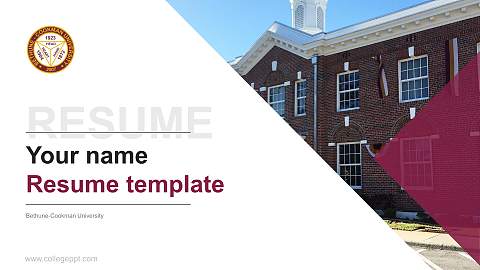 Bethune-Cookman University Resume PPT Template
