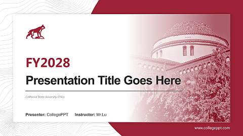 California State University-Chico Academic Presentation/Research Findings Report PPT Template