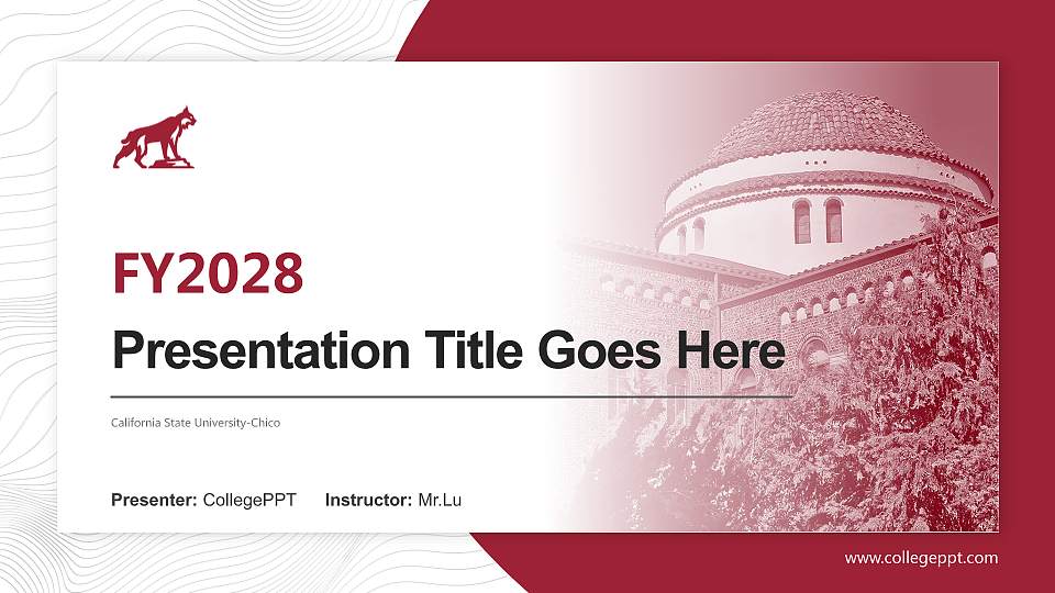 California State University-Chico Academic Presentation/Research Findings Report PPT Template16:9 ratio PPT effect preview image