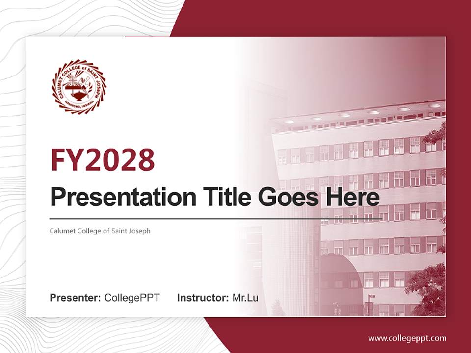 Calumet College of Saint Joseph Academic Presentation/Research Findings Report PPT Template4:3 ratio PPT effect preview image5