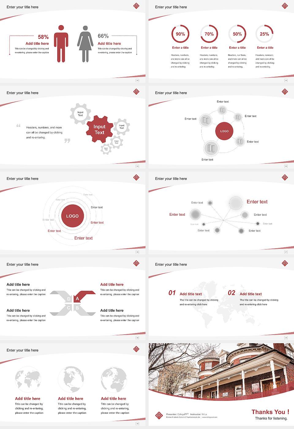 Boston Graduate School of Psychoanalysis Inc Course/Courseware Creation PPT Template16:9 ratio PPT effect preview image4