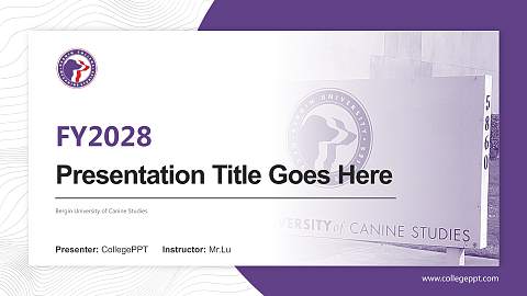 Bergin University of Canine Studies Academic Presentation/Research Findings Report PPT Template