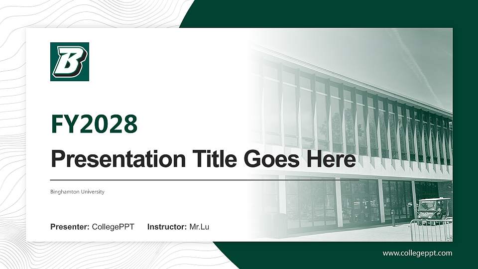 Binghamton University Academic Presentation/Research Findings Report PPT Template16:9 ratio PPT effect preview image