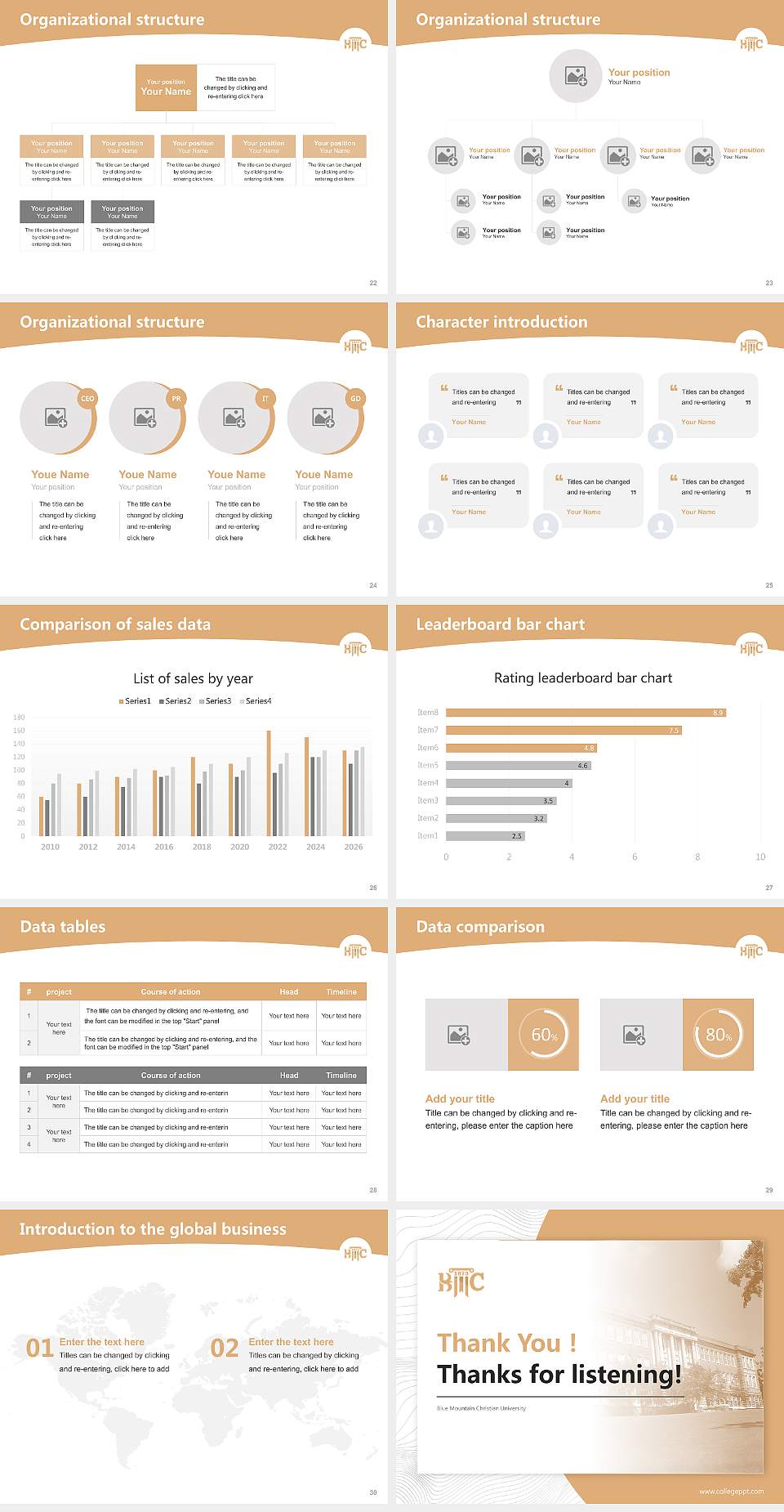 Blue Mountain Christian University Academic Presentation/Research Findings Report PPT Template4:3 ratio PPT effect preview image4