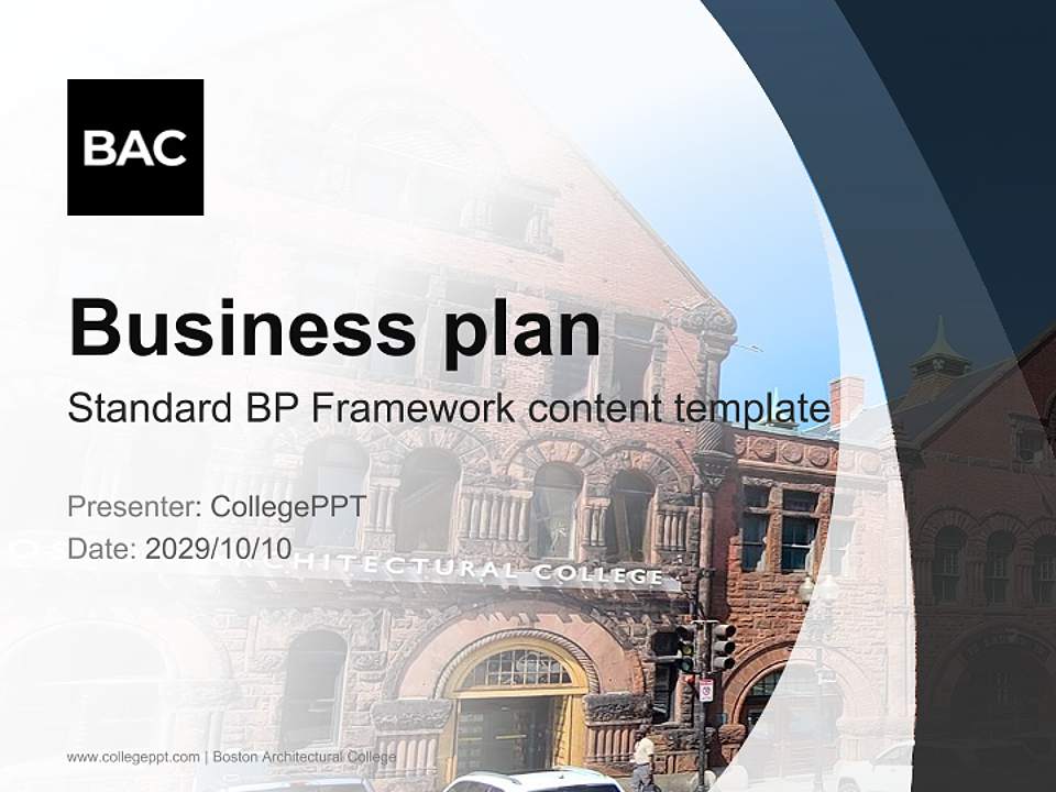 Boston Architectural College Competition/Entrepreneurship Contest PPT Template4:3 ratio PPT effect preview image9