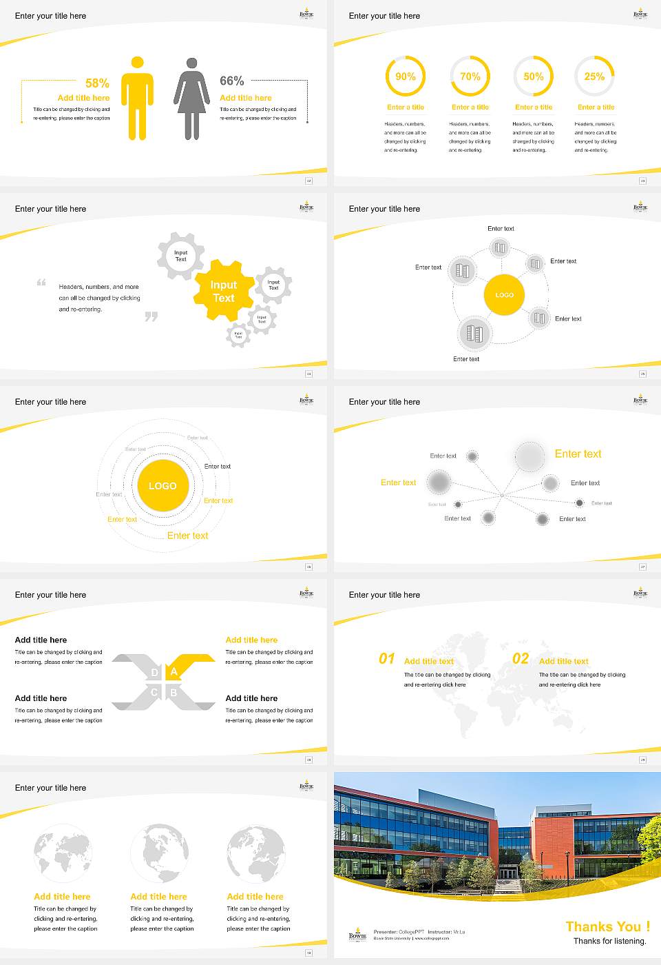 Bowie State University Course/Courseware Creation PPT Template16:9 ratio PPT effect preview image4