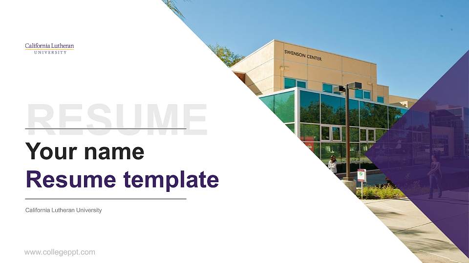 California Lutheran University Resume PPT Template16:9 ratio PPT effect preview image