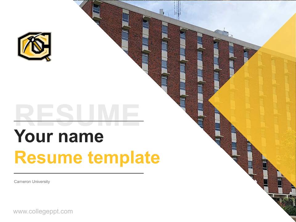 Cameron University Resume PPT Template4:3 ratio PPT effect preview image5