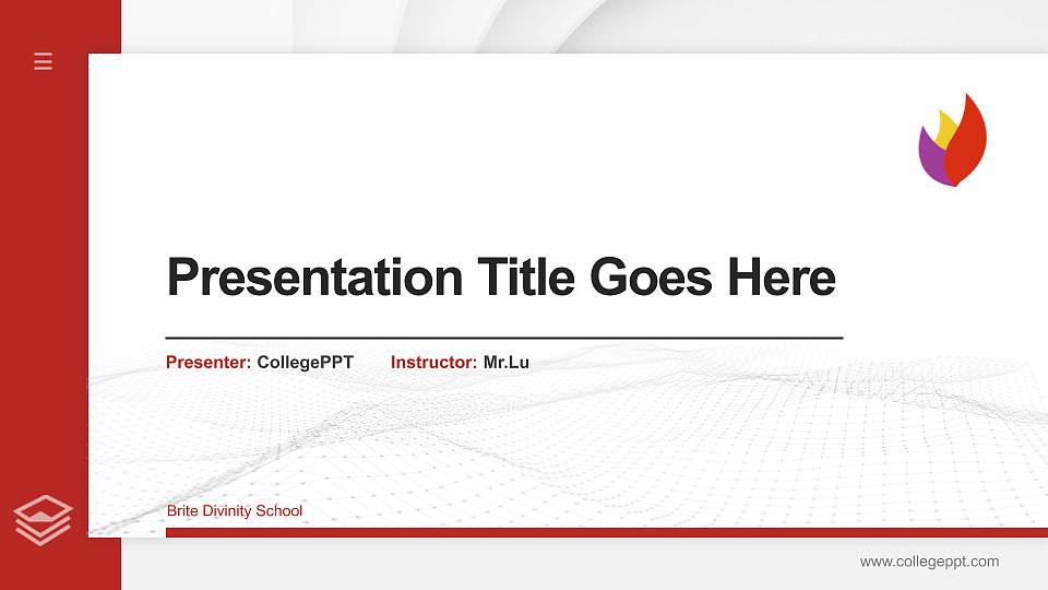 Brite Divinity School Thesis Proposal/Graduation Defense PPT Template16:9 ratio PPT effect preview image