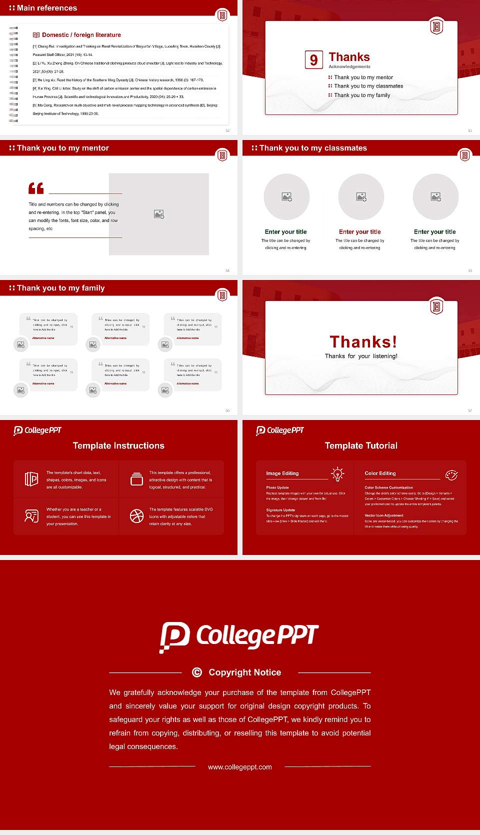 Bradley University Graduation Thesis Defense PPT Template16:9 ratio PPT effect preview image7