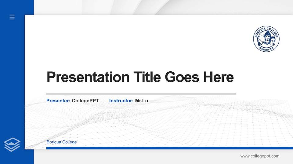 Boricua College Thesis Proposal/Graduation Defense PPT Template16:9 ratio PPT effect preview image